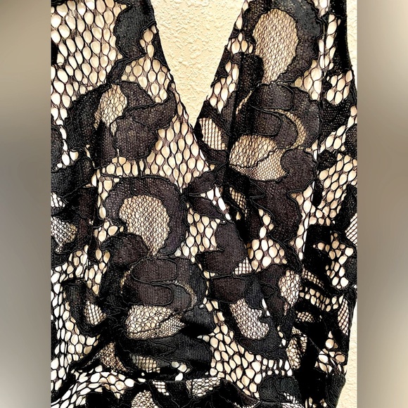 New w/ garment bag Diane Von Furstenberg evening/cocktail, black lace,wrap dress - Picture 5 of 9